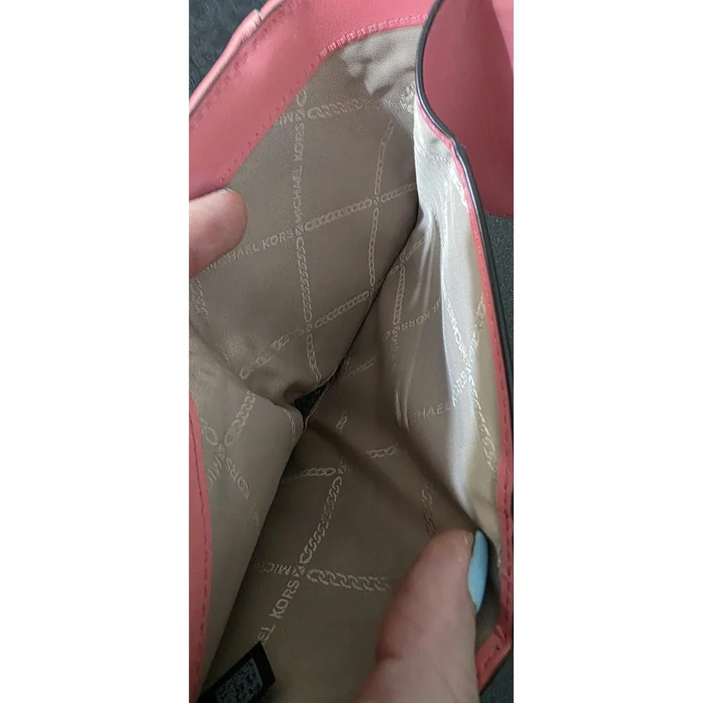 NEW‎ Michael Kors Jet Set Quilt Envelope Trifold Leather Wallet Wristlet Clutch - Picture 9 of 11